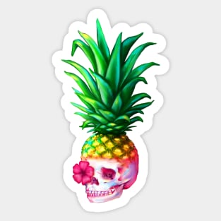 Pineapple Skull Sticker